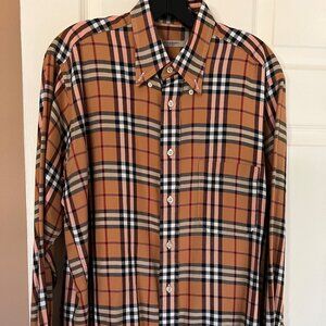 MEN'S VINTAGE BURBERRY PLAID SPORTSHIRT SIZE MEDIUM